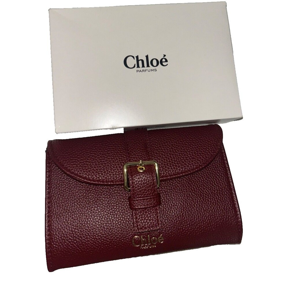 Chloe New in Box Burgundy Pouch Clutch Bag